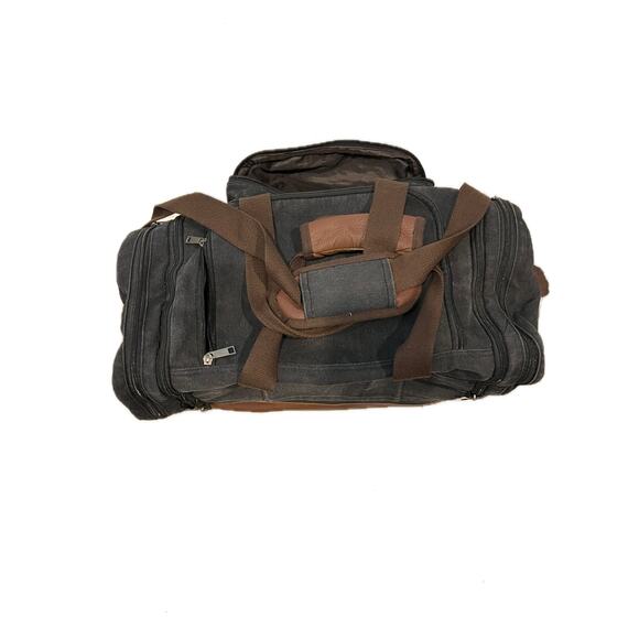 Heavy Canvas Brown Duffel Bag  20"x10"x8" - Picture 2 of 6